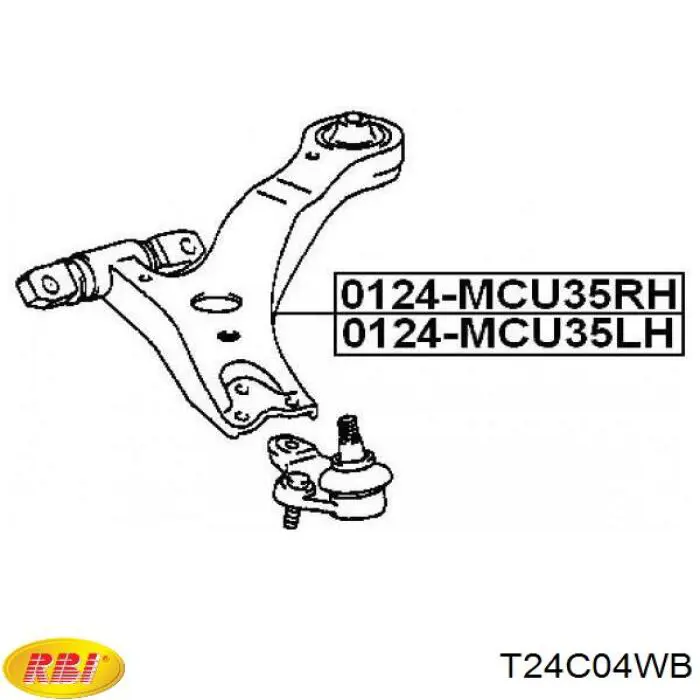 Silentblock del brazo de suspensión T24C04WB RBI