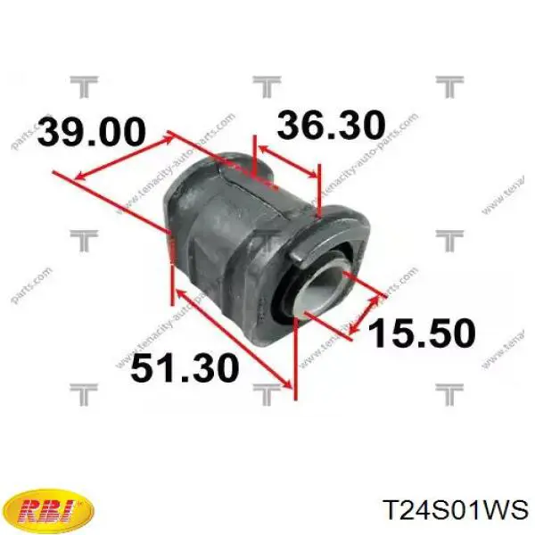 T24S01WS RBI silentblock de suspensión delantero inferior