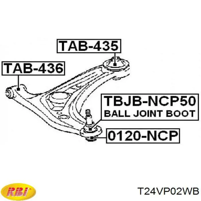 T24VP02WB RBI silentblock de suspensión delantero inferior