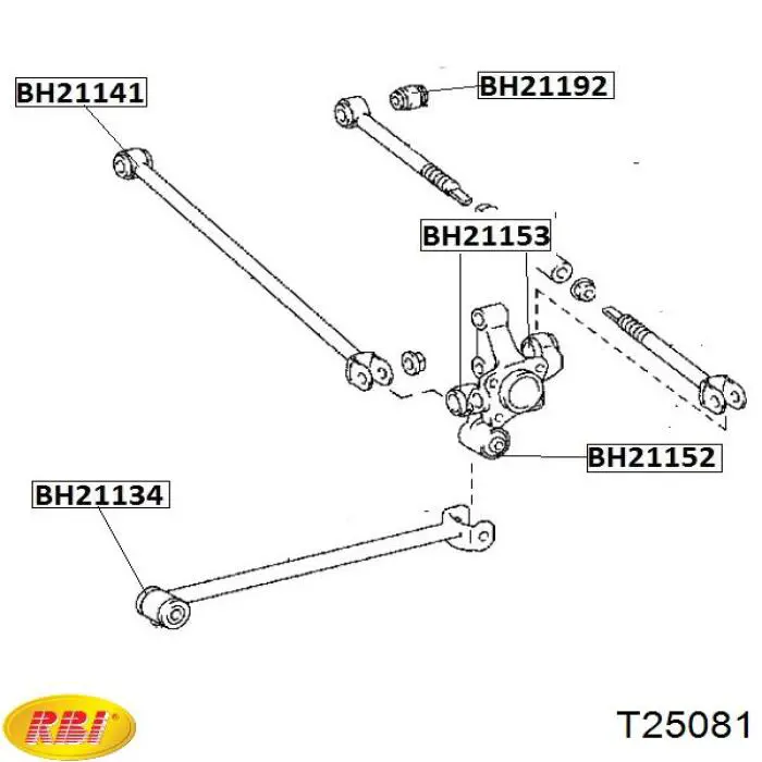 T25081 RBI silentblock de brazo suspensión trasero transversal