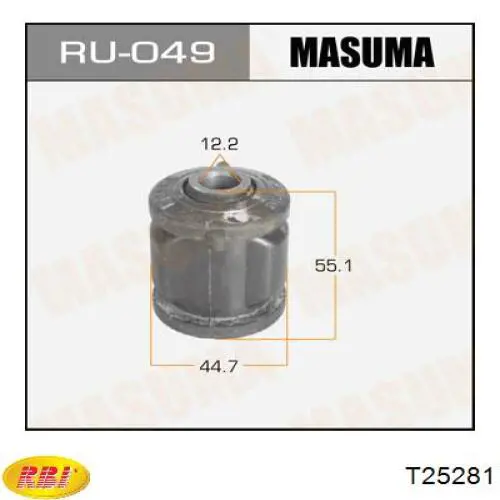 Silentblock suspension Metalcaucho 57355