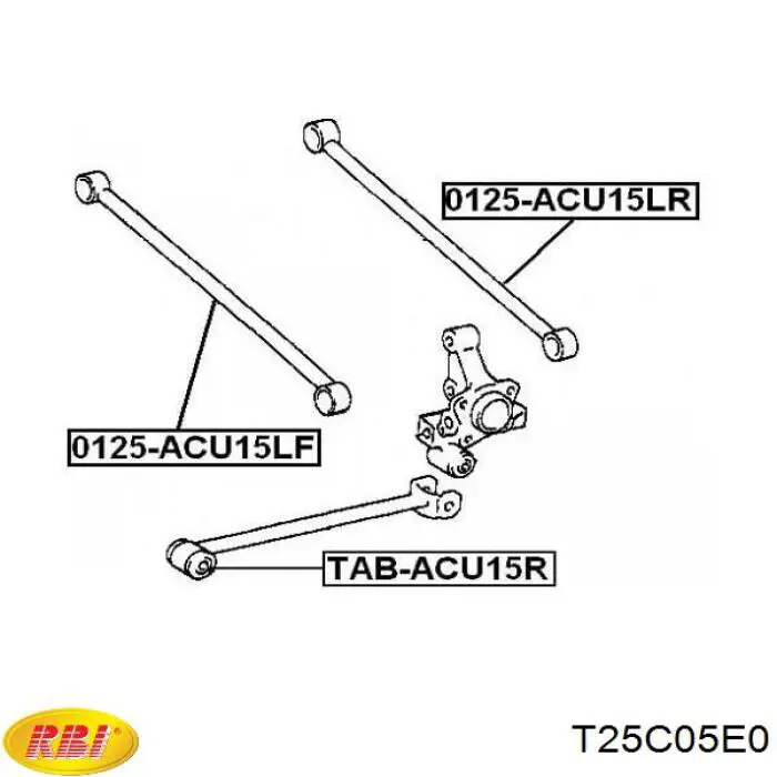 Silentblock de brazo longitudinal trasero T25C05E0 RBI