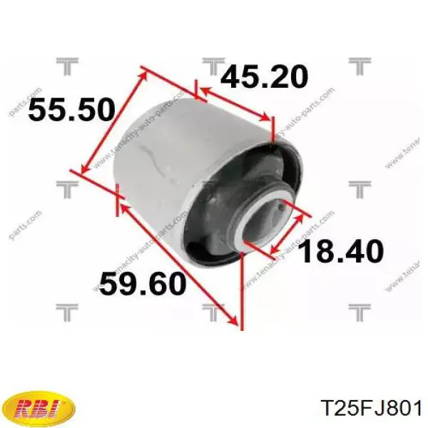 T25FJ801 RBI suspensión, brazo oscilante, eje trasero, inferior