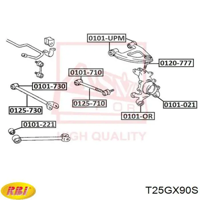 T25GX90S RBI silentblock de mangueta trasera