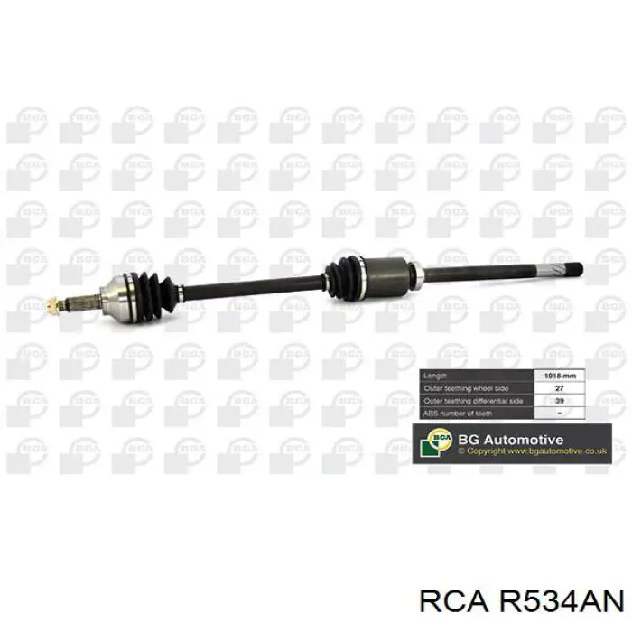 R534AN RCA árbol de transmisión delantero derecho