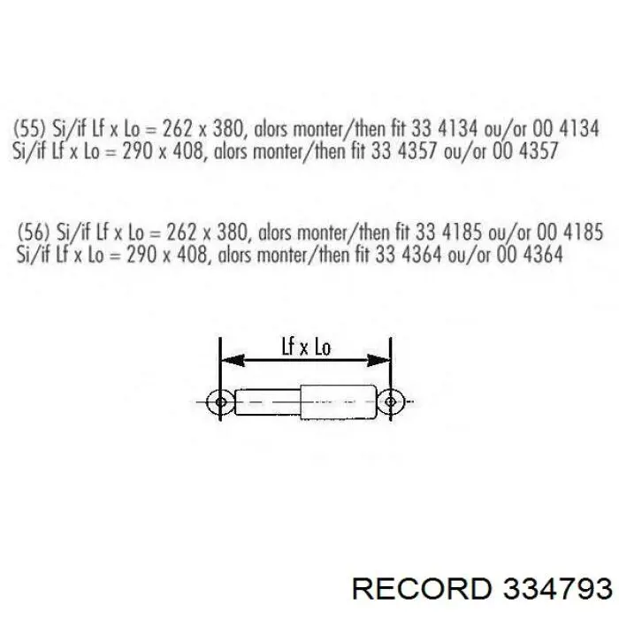 334793 Record amortiguador delantero izquierdo