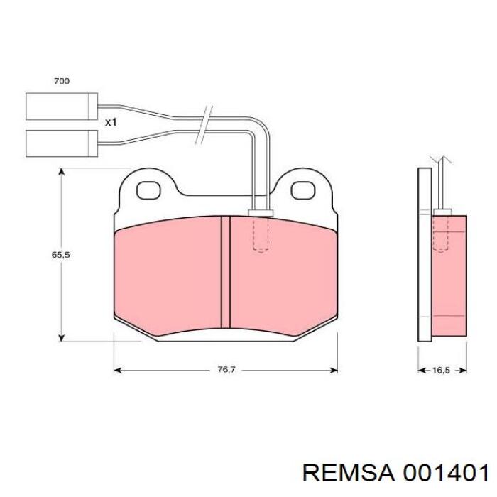 001401 Remsa pastillas de freno delanteras