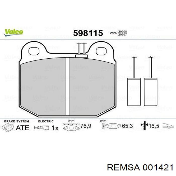 001421 Remsa pastillas de freno delanteras