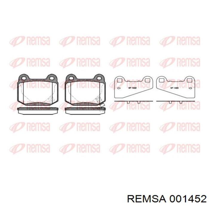 0014.52 Remsa pastillas de freno traseras