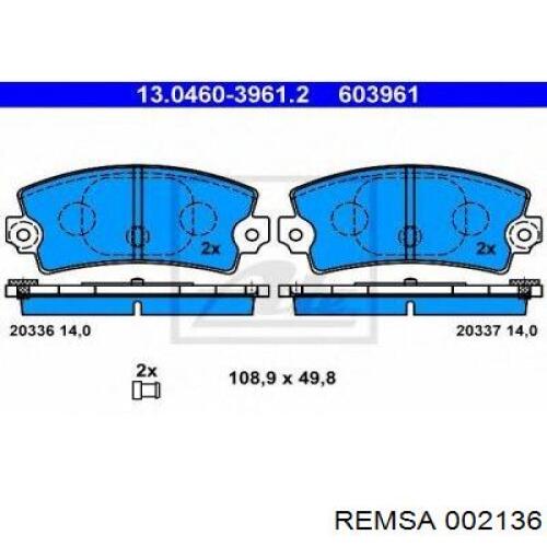 Comprar 002136 Remsa Pastillas de freno traseras