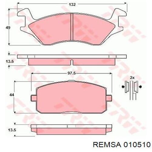 010510 Remsa pastillas de freno delanteras