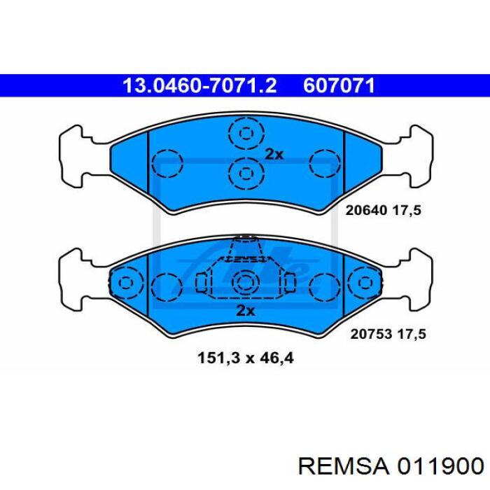 0119.00 Remsa pastillas de freno delanteras