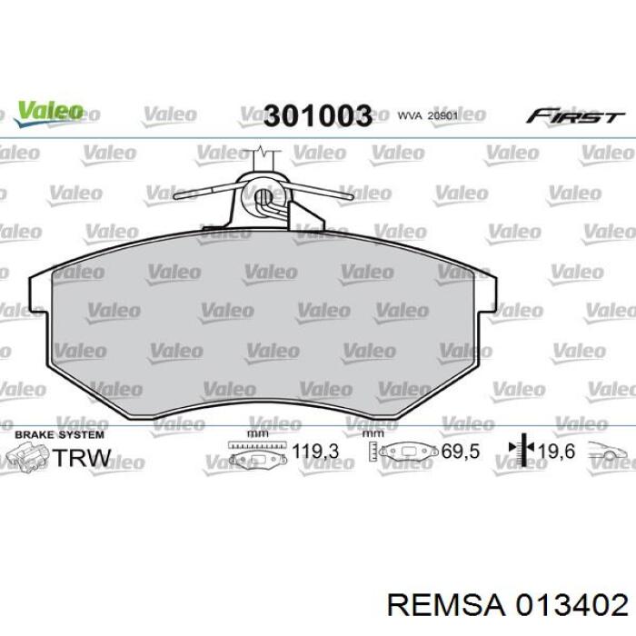 Comprar 013402 Remsa Pastillas delanteras de freno
