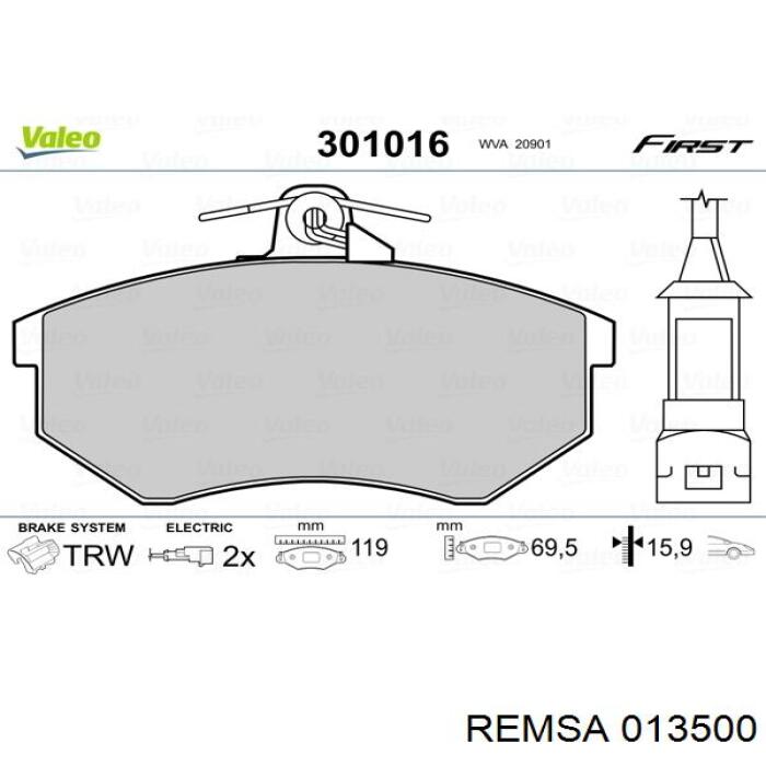Comprar 013500 Remsa Pastillas de freno traseras