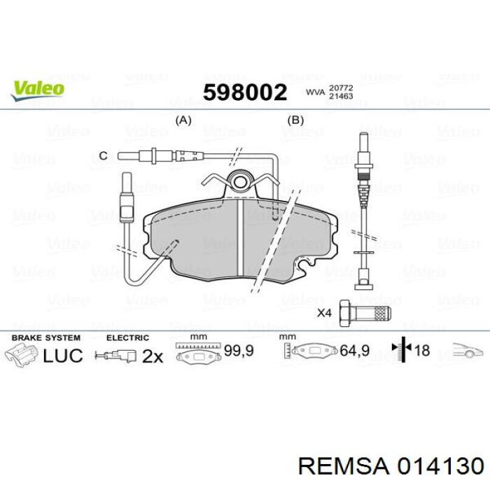 Pastillas de freno delanteras Peugeot 205 2 20A, C