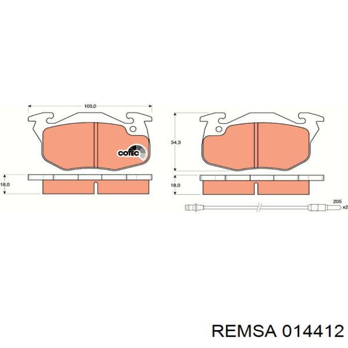 0144.12 Remsa pastillas de freno delanteras