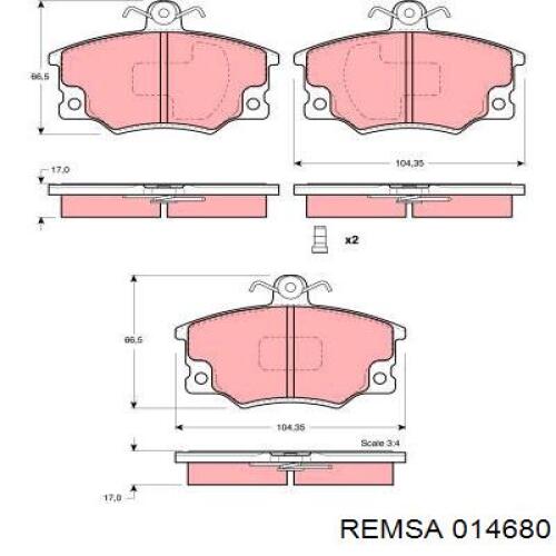 Pastillas de freno delanteras Fiat Tipo 160