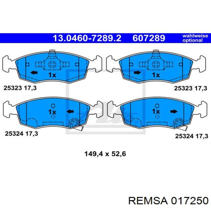 Comprar 017250 Remsa Pastillas delanteras de freno