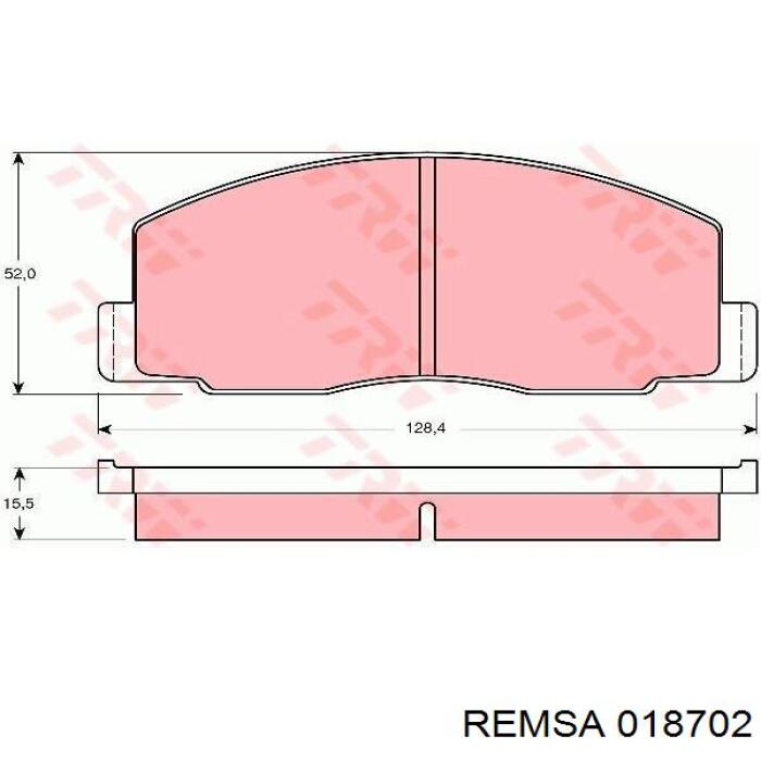 018702 Remsa pastillas de freno delanteras