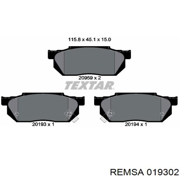 0193.02 Remsa pastillas de freno delanteras