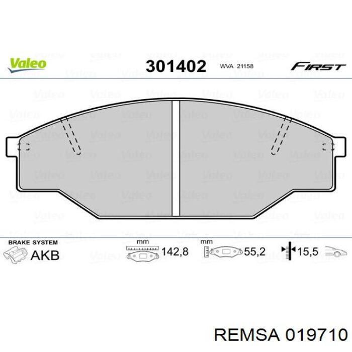 019710 Remsa pastillas de freno delanteras