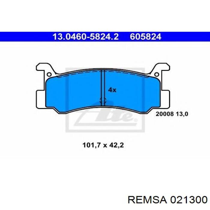 0213.00 Remsa pastillas de freno traseras