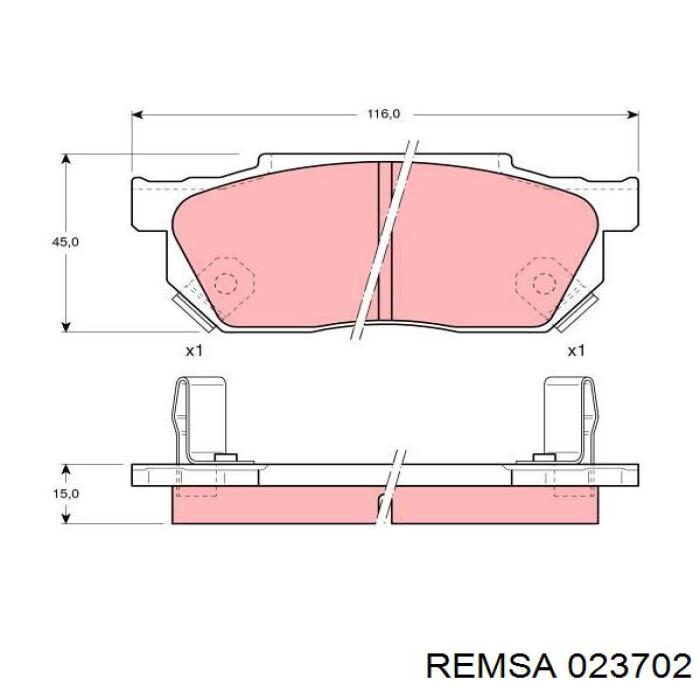 0237.02 Remsa pastillas de freno delanteras