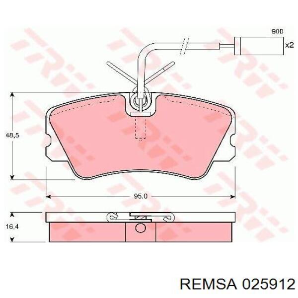 025912 Remsa pastillas de freno delanteras