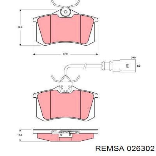 0263.02 Remsa pastillas de freno traseras