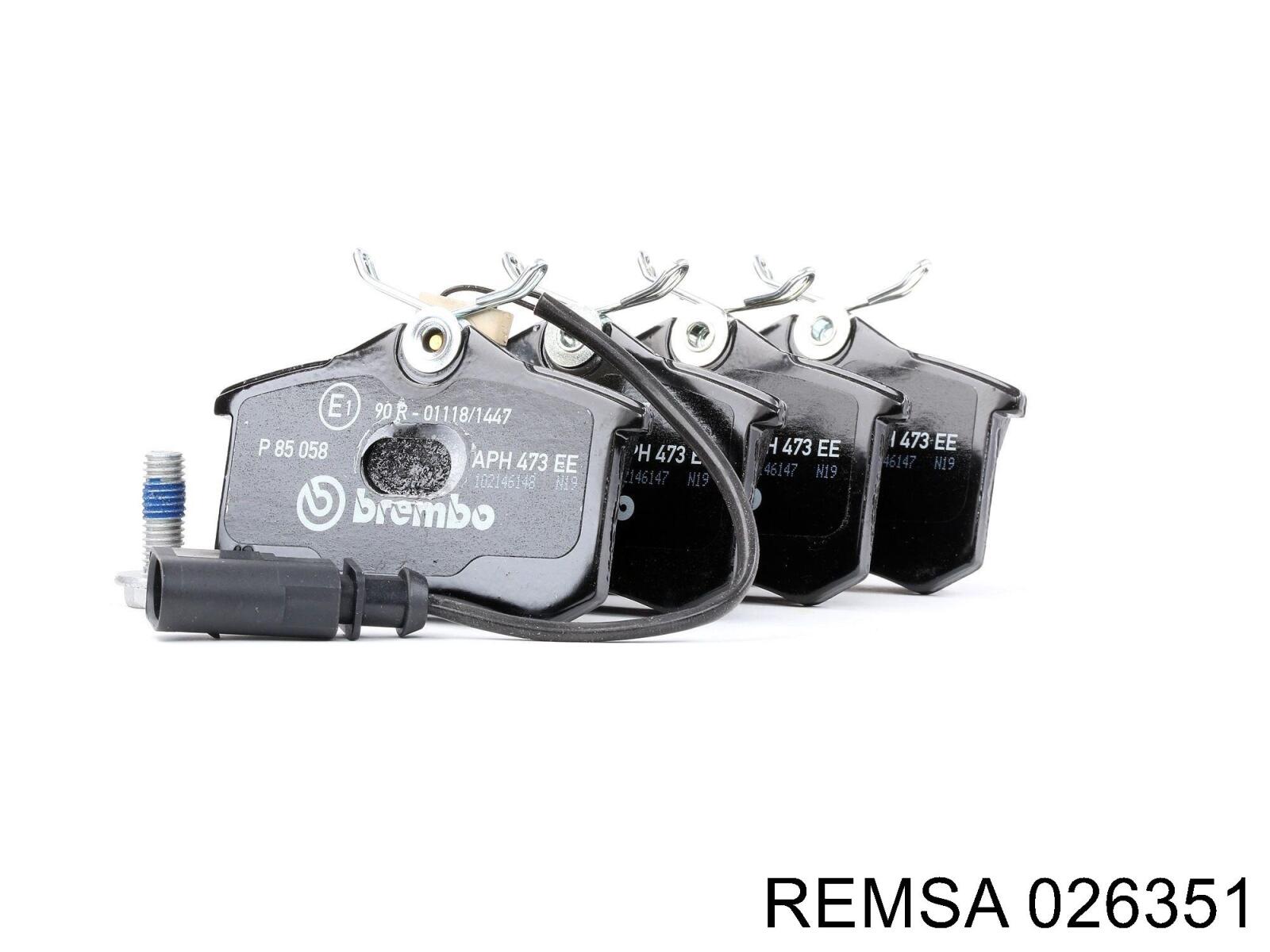 Pastillas de freno traseras 026351 Remsa