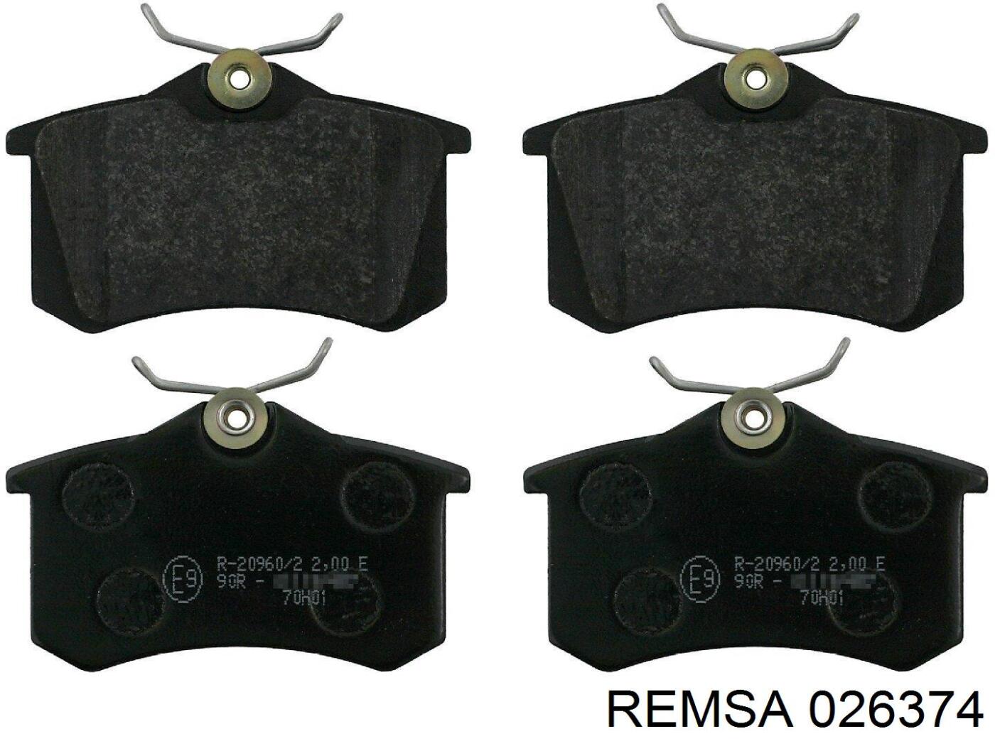 Pastillas de freno traseras 026374 Remsa