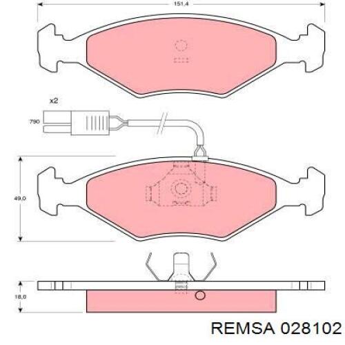 028102 Remsa pastillas de freno delanteras