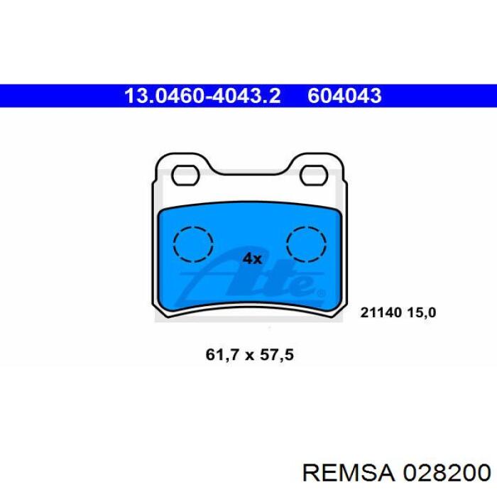 0282.00 Remsa pastillas de freno traseras