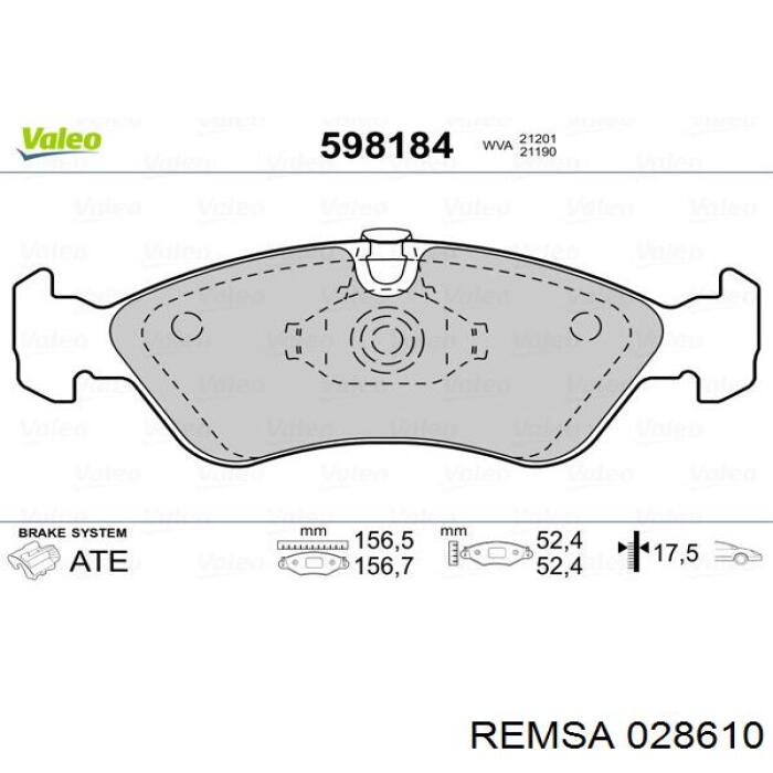 Pastillas freno delanteras Remsa 028610 precio, desde 24,73 EUR