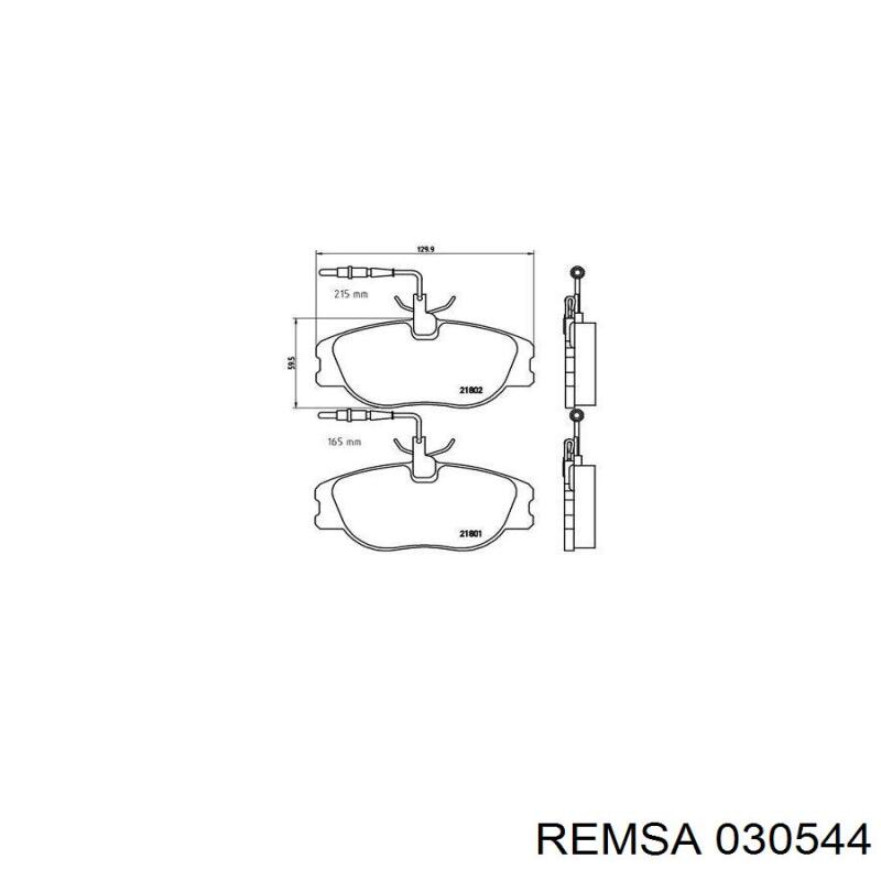 0305.44 Remsa pastillas de freno delanteras