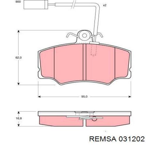 031202 Remsa pastillas de freno delanteras