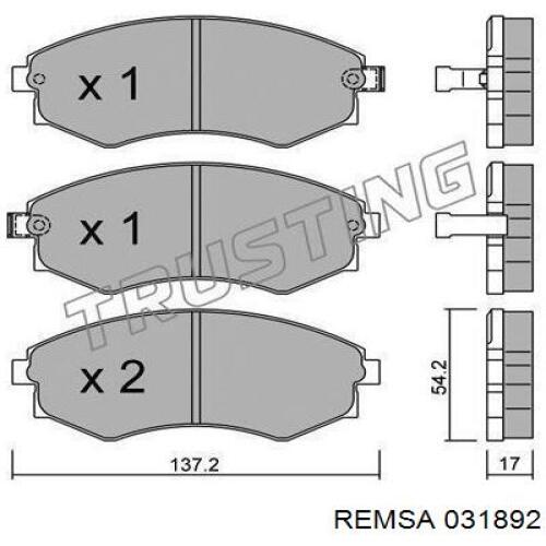 031892 Remsa pastillas de freno delanteras