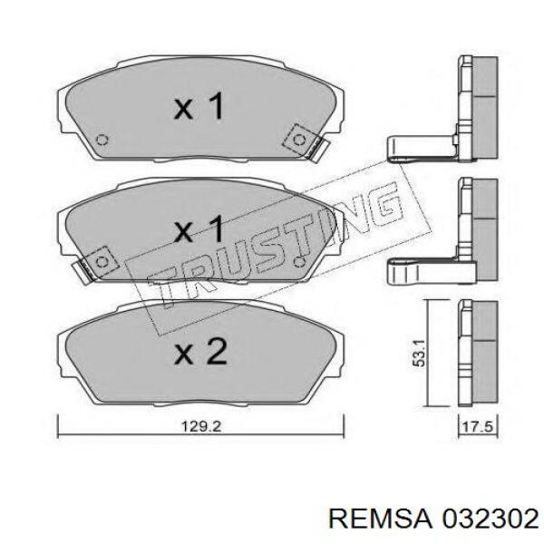 0323.02 Remsa pastillas de freno delanteras