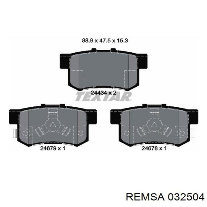 Comprar 032504 Remsa Pastillas de freno traseras