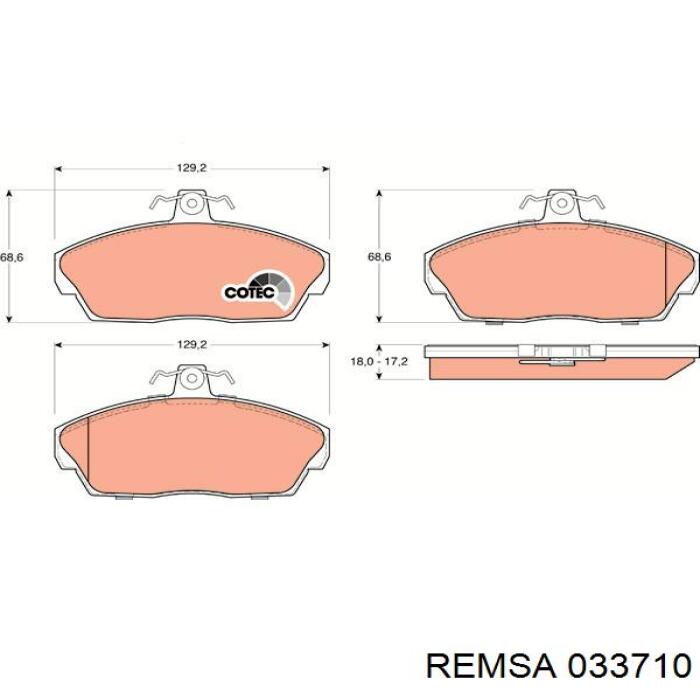 Comprar 033710 Remsa Pastillas delanteras de freno