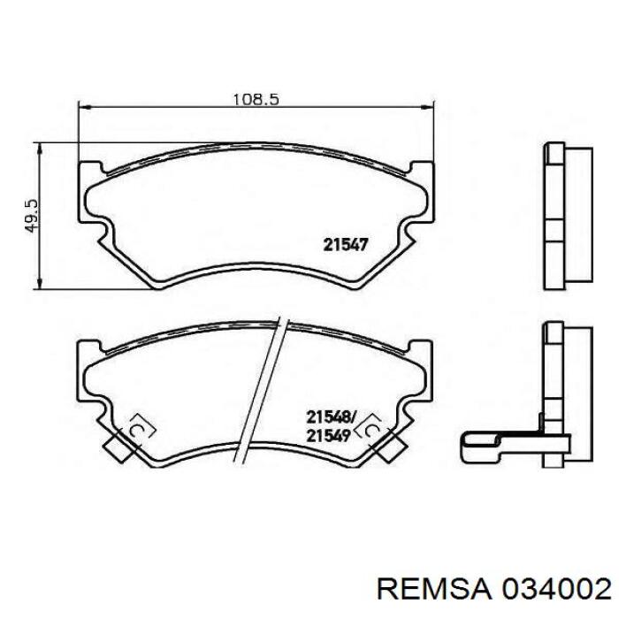 0340.02 Remsa pastillas de freno delanteras