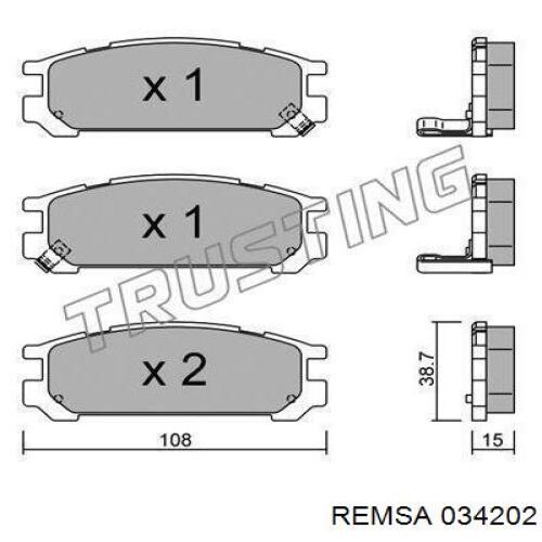 0342.02 Remsa pastillas de freno traseras