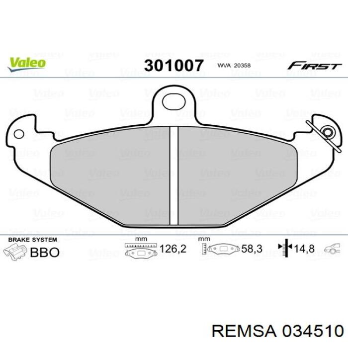 0345.10 Remsa pastillas de freno traseras