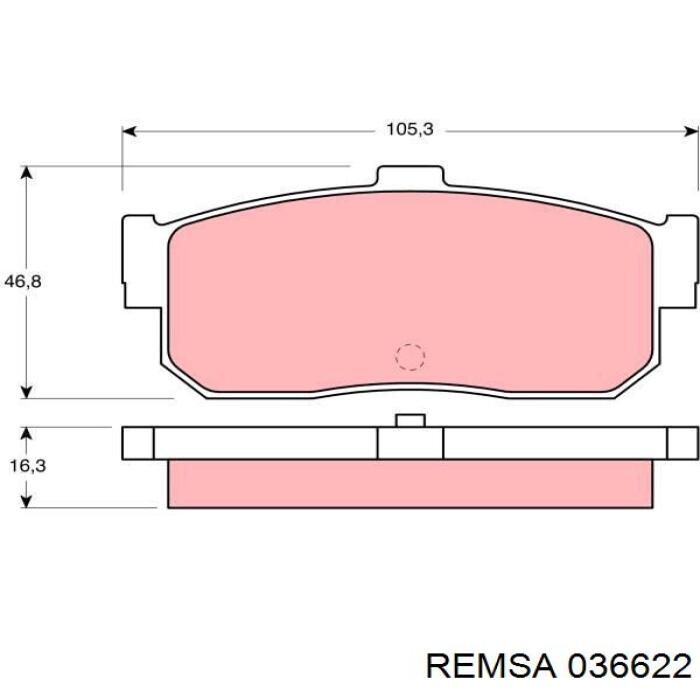 Pastillas traseras Remsa 036622