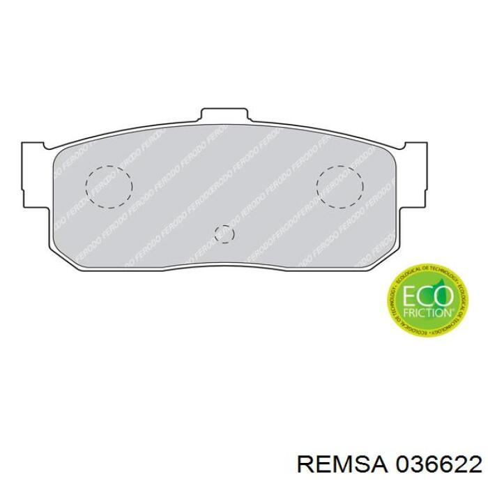 Pastillas de freno traseras 036622 Remsa