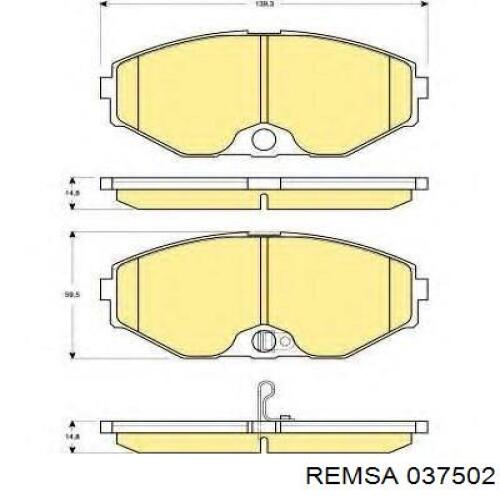 Comprar 037502 Remsa Pastillas delanteras de freno