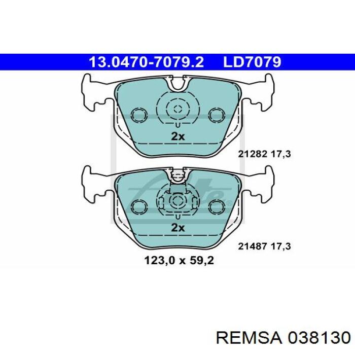 0381.30 Remsa pastillas de freno traseras