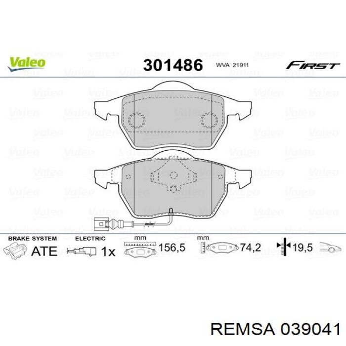 Pastillas freno delanteras Remsa 039041 precio, desde 29,23 EUR
