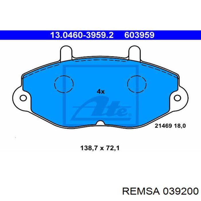 Pastillas freno delanteras Remsa 039200 precio, desde 23,23 EUR
