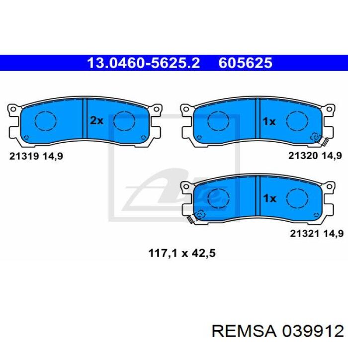 Pastillas de freno traseras TAY22643Z Mazda